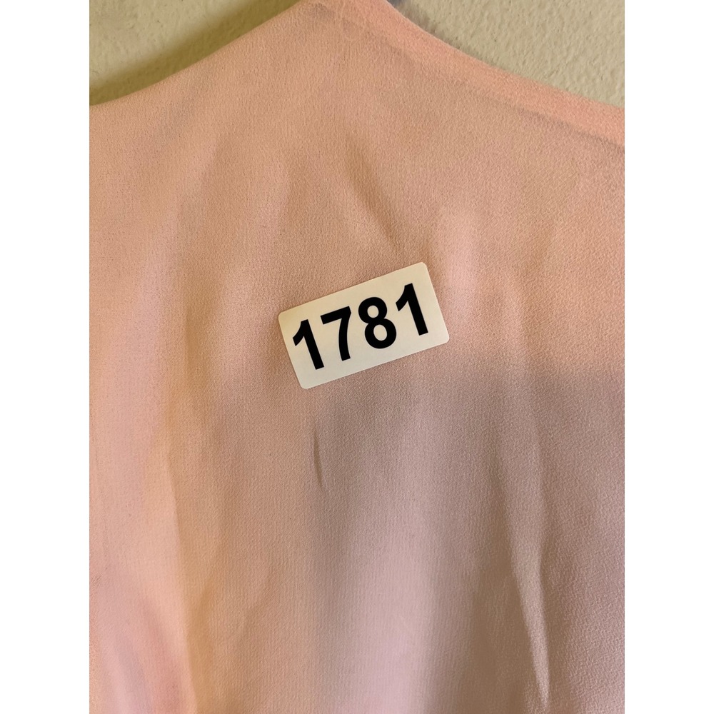 Calvin Klein Womens Blouse Layered Hem Pink Medium - Picture 6 of 6